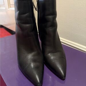 Black Pointed Toe Ankle Boots - Women